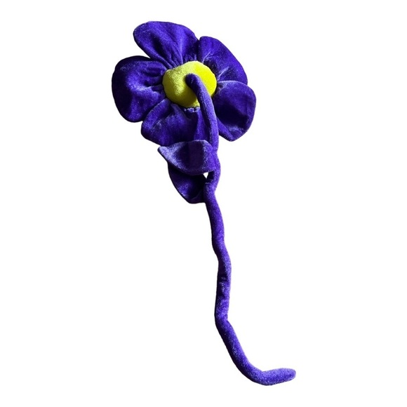 Beads by the Dozen Daisy Plush Smiling Happy Face Purple Yellow 24” plush - Picture 4 of 6